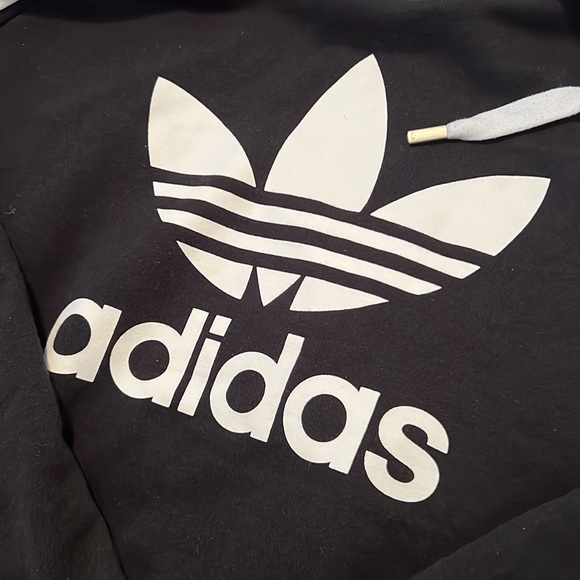 Black adidas crop hoodie sweater size small - Picture 3 of 3